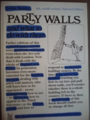 Party Walls and What to Do with Them by Anstey, John Paperback Book The Fast