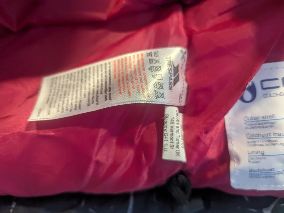 Trespass TP50 Impermeable Invierno Esquí/Snowboard Chaqueta - 5-6 Negro y Rosa  Foto 4 de 4