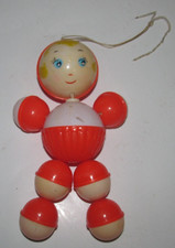 Vintage Celluloid Baby Crib Nursery Toy Rattle Celuloid Hong Kong   OT2 