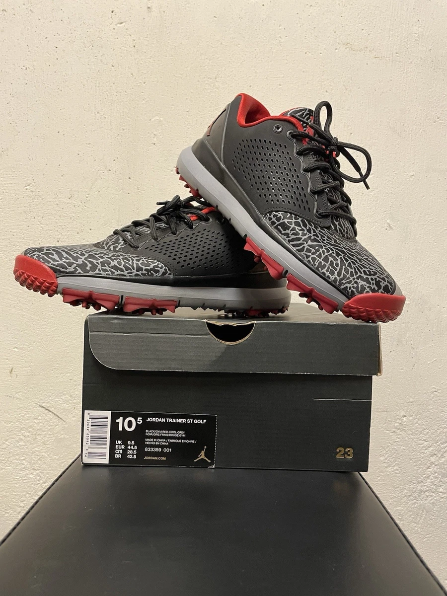 ナイキゴルフシューズ　ジョーダン トレーナーST NIKE（ナイキ） ゴルフシューズ 白×ライトグレー 総柄 ジョーダン