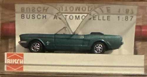Busch 47505 HO verde metálico '64 Forde Mustang Mustang convertible de arriba hacia abajo MP | Zustand: New