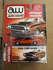 Auto World Vintage Muscle 1:64 Diecast 1970 Dodge Challenger T/A Orange Black