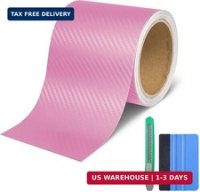 Lypumso Carbon Fiber Vinyl Wrap Tape For Chrome Delete Black Out 4in X 30ft Car