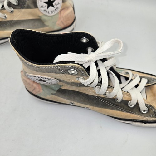 CONVERSE ALL STAR CTAS Skull & Roses Floral Stripe Hi Tops unisex Size W-11 M-9 - Picture 4 of 7