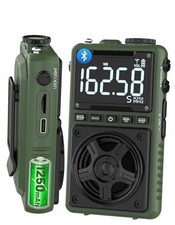 Bluetooth AM FM Shortwave Radio with NOAA Weather Alert,1250mAh Green