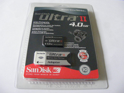 4GB Memory Stick PRO Duo Ultra II ( 4 GB MS PRO-Duo ) + Adapter SanDisk Neu