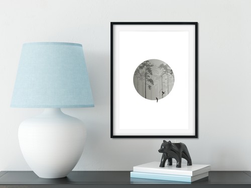 Regalo de arte conceptual con estampado de naturaleza bosque circular - Imagen 4 de 12