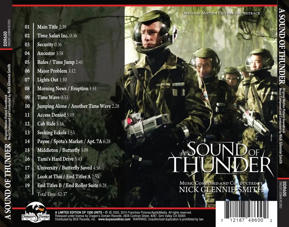 Ray Bradbury's: A Sound Of Thunder (2005) Complete Score CD / signed! / MEGARAR - Bild 2 von 2