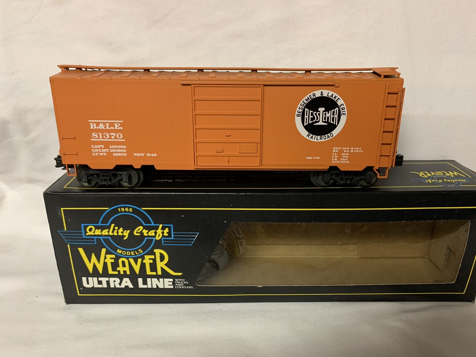 WEAVER BESSEMER LAKE ERIE 40’ PS1 BOXCAR! O SCALE B&LE FREIGHT TRAIN eBay