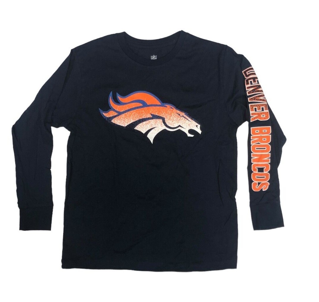 NFL Denver Broncos Boys Long Sleeve T-Shirt Large 14/16 | eBay