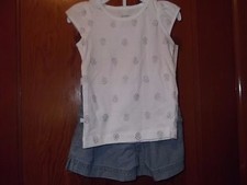 CARTER'S 2 PC PLAY WEAR SET - GIRLS - DENIM - SIZE 6 MOS.   BBLK-21-35 
