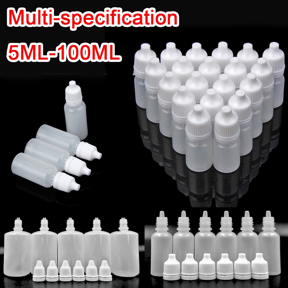 Botellas gotero exprimibles de plástico de 5-100 ml gotero líquido para ojos botellas recargables