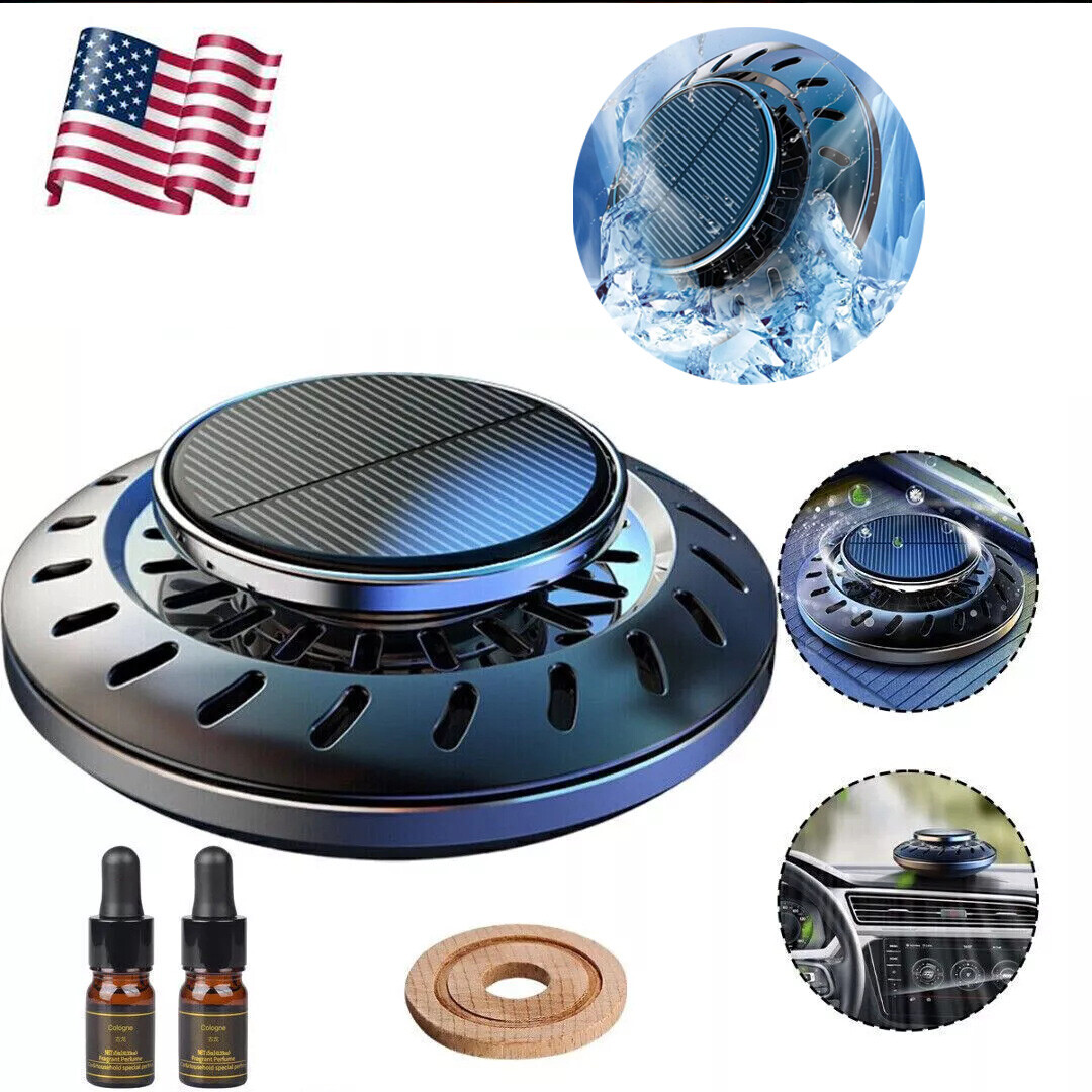 Solar Rotation Car Air Freshener Perfume Aromatherapy Diffuser Essential Oil USA