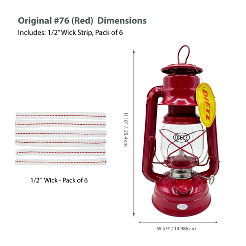 LOM - Dietz #76 Original Red Oil Lantern with 1/2" Wick Strips - 第 2/5 張圖片