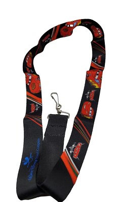 WDW Travel Co. Disney Pin Cars Lightning McQueen Layflat Lanyard w/Clasp New