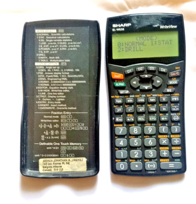 Sharp Write View Display Sharp EL-W535 WriteView 3 line Display Normal & Stat Calculator Black ...