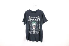 Vintage Mens Size Medium Faded The Joker Gotham City Skull Short Sleeve T-Shirt