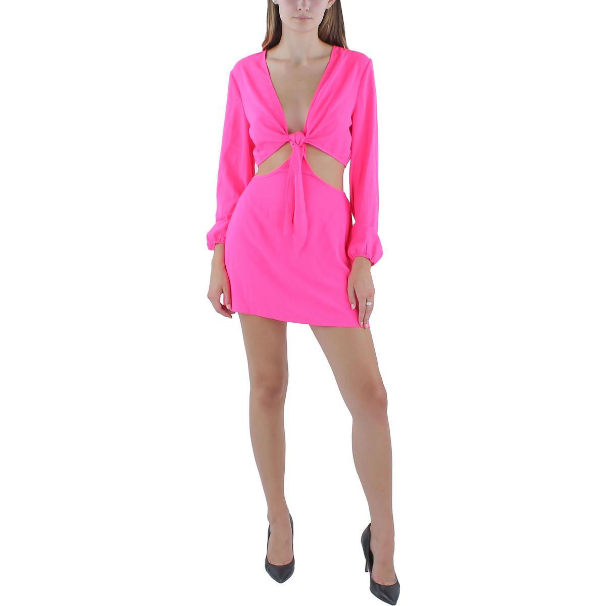 Женское розовое мини-платье с вырезом Royalty By Maluma 2 BHFO 6312