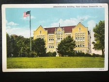 Vintage Postcard 1936 Admin. Building, Thiel College, Greenville, Pennsylvania 