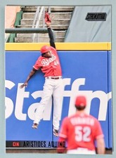 2021 Stadium Club Black Foil Cincinnati Reds Baseball Card #161 Aristides Aquino