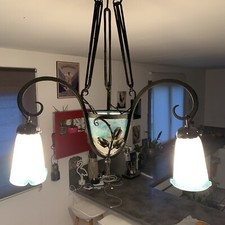 LUSTRE ANCIEN SIGNÉ MULLER FRÈRES