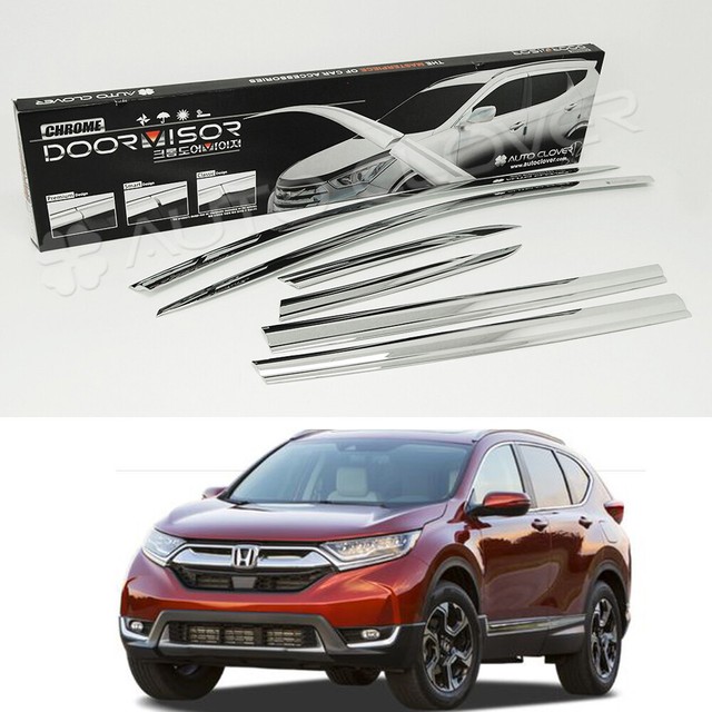 Chrome Window Vent Sun Visors Rain Guards for Honda CRV 20172019 eBay