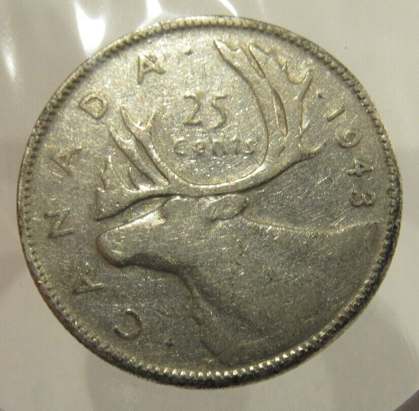 1943 Canadian Quarter 25 Cent 80% Silver Coin - Canada | eBay