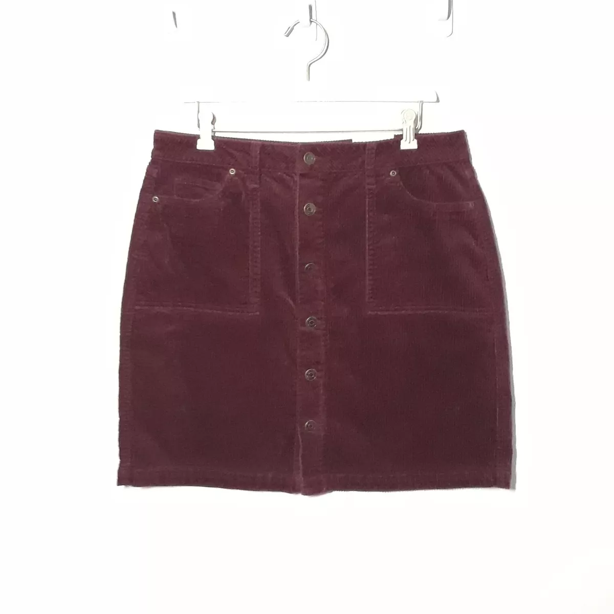 Burgundy top skirt corduroy