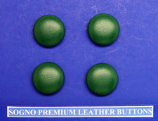 GENUINE LEATHER COVERED BUTTONS 4 MADE IN USA 21 MM FOREST GREEN LEATHER BUTTON
