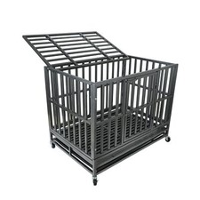 37" Heavy Duty Metal Dog Crate Dog Kennels Folding Pet Crates for Small Dogs