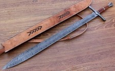 HANDMADE DAMASCUS SWORD VIKING SWORD BATTLE SHARP MEDIEVAL SWORD