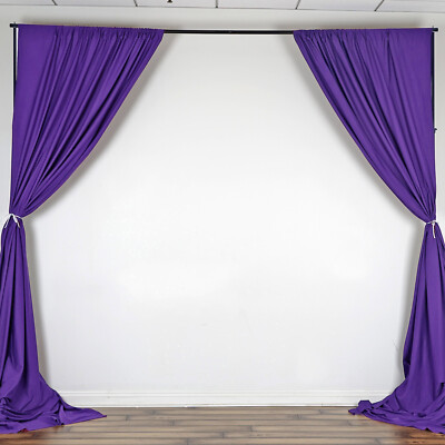 PURPLE 10 x 10 ft Polyester BACKDROP CURTAINS Drapes Panels Home Decorations