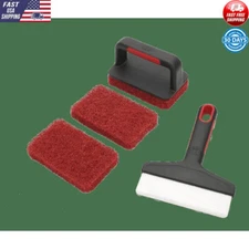 5-Piece Griddle Cleaning Kit Scraper Brushes Cleaning Accessories BBQ Tools New