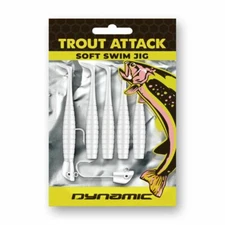 Paddle Tail Soft Bait,  TROUT ATTACK (White) jig, Swim-Jig, Swimbait