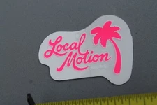LOCAL MOTION Hawaii Clear Neon Pink White Aloha 80's LM2 Vintage Surfing STICKER