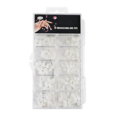 100Pcs Fake Nails Tips Half Cover Acrylic Short French False Nail Tips 10 Si W D