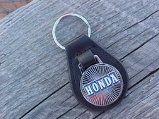 OLD SCHOOL HONDA LEATHER KEY FOB VINTAGE NOS CUSTOM-MADE HIGHEST-QUALITY