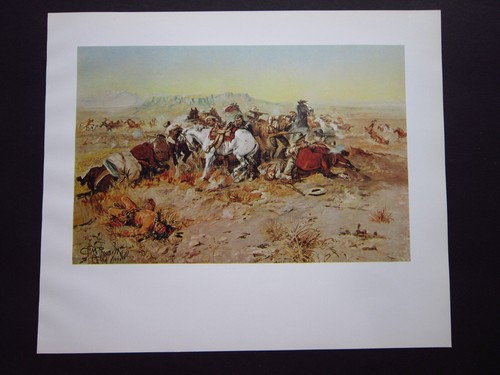 Charles Russell Desperate Stand 1898 American Wild West 11x9" Art Print - Picture 7 of 8