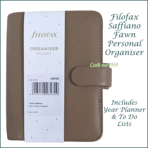 Filofax Saffiano Compact Organiser Diary Fawn Colour Yearly Planner Filofax NEW - Picture 16 of 24