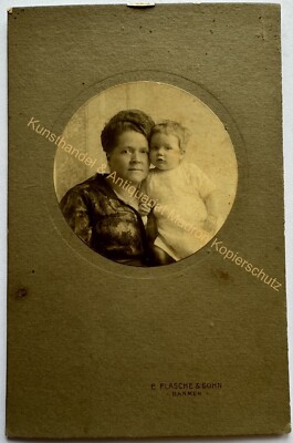 orig. KAB Cabinet Photo Photograph Picture Old Fashion Barmen Circa 1910 Mother Child