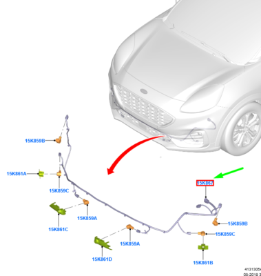 FORD PUMA Front Parking Aid Wiring 2543221 M1TT-15K867-BCD NEW  