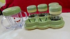 Baby Bullet One Short Cup with Lid Four Storage Cups with Lids and Tray
