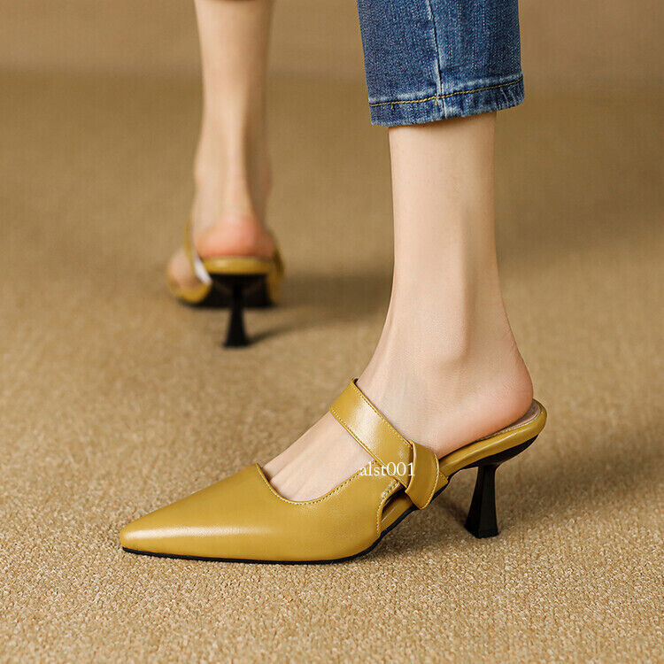 PANTOFOLA D’ORO Sandali da donna taglie forti punta muli scarpe slingback tacchi alti pantofole