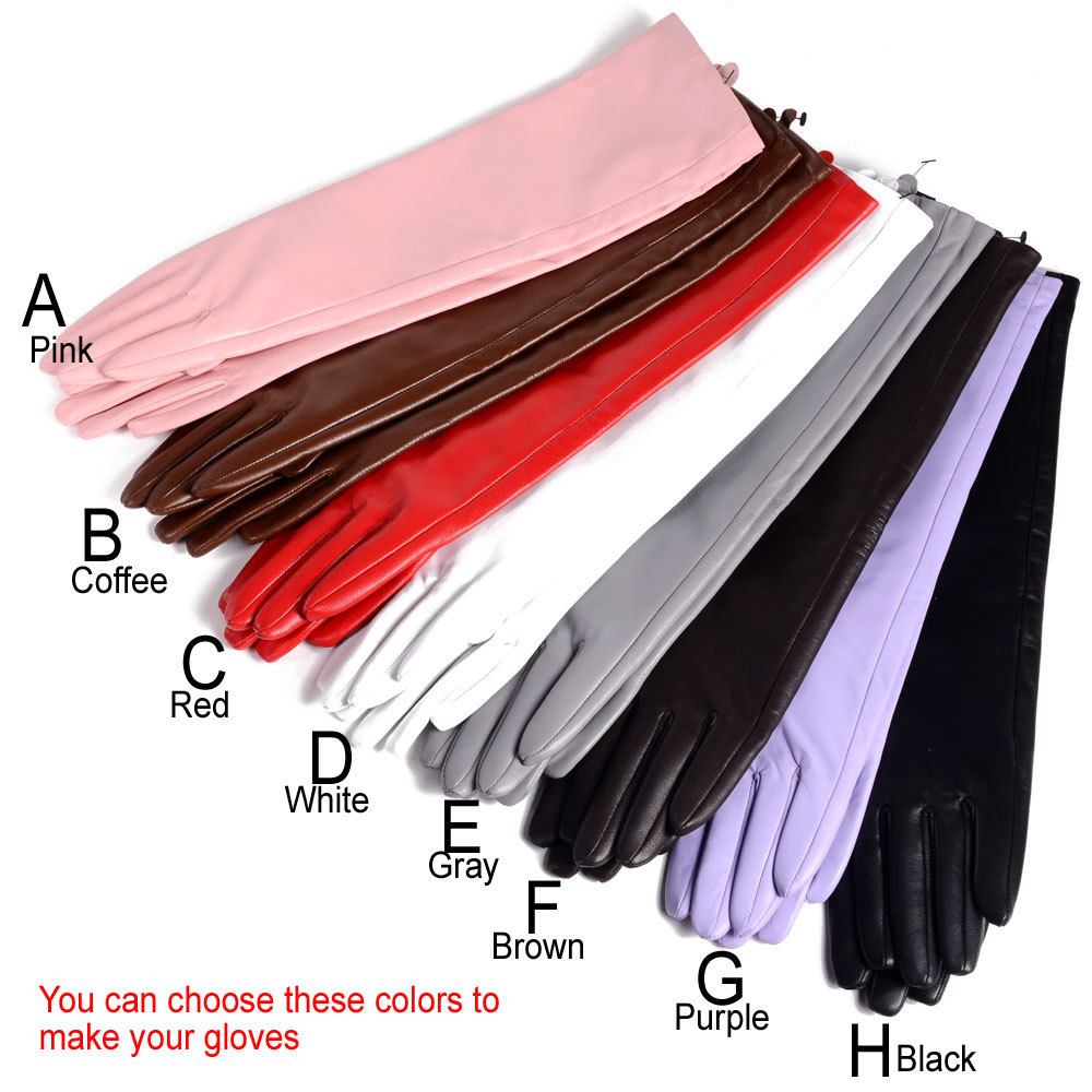 40 50 60 70 80cm Women's Real leather Overlength Party Evening Opera/Long Gloves