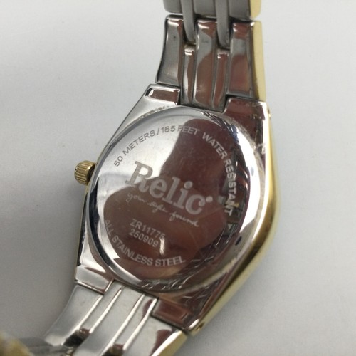 Relic Fossil Watch Women Crystals Silver Tone MOP Date Bling New Battery 6.25" - Picture 12 of 15