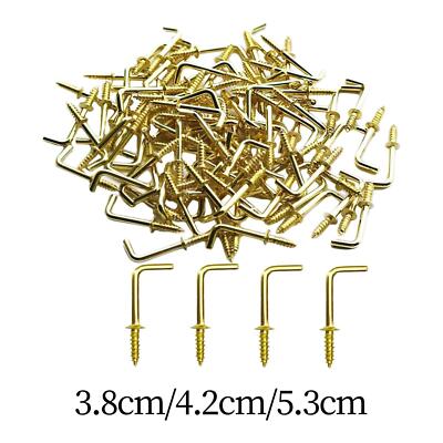 100x Right Angle Hooks Wear Resistant 7 Shaped Screw Hook for