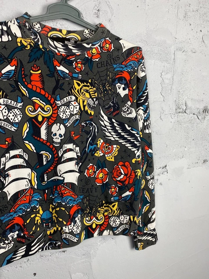 Толстовка женская Moschino с татуировкой круглым вырезом S AOP - Изображение 2 из 4