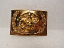 Vintage US Marine Corps Brass Belt Buckle USMC Polished Finish