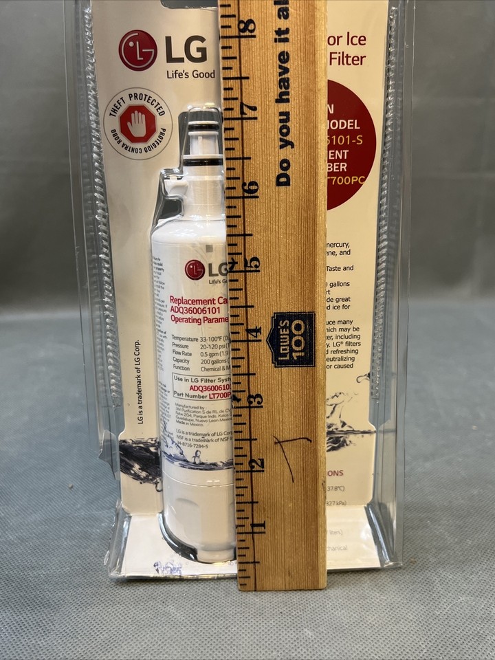 LG Refrigerator Ice & Water Filter Model ADQ 36006101S P/N LT700P