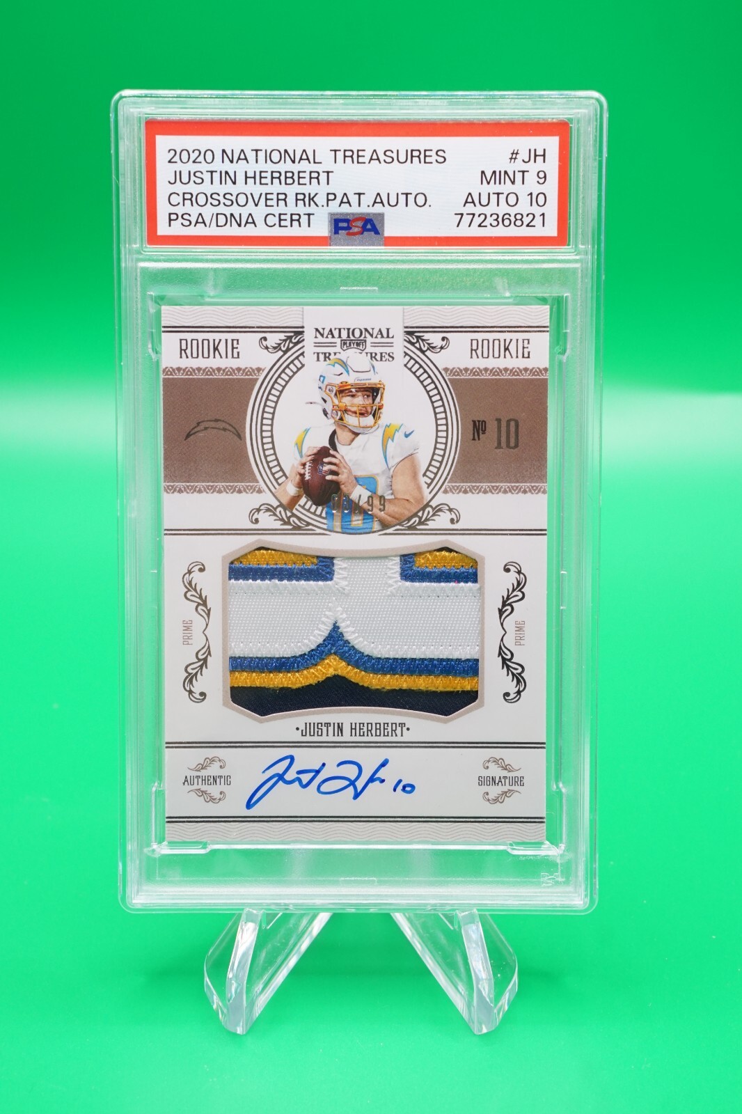 2020 National Treasures Crossover RPA 63/99 Justin Herbert PRA PSA 9/10 R6220J